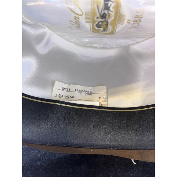 Vintage DOBBS GOLDEN COACH GUILD EDGE Brown FEDORA HAT SIZE 7 1/4 - Picture 7 of 7